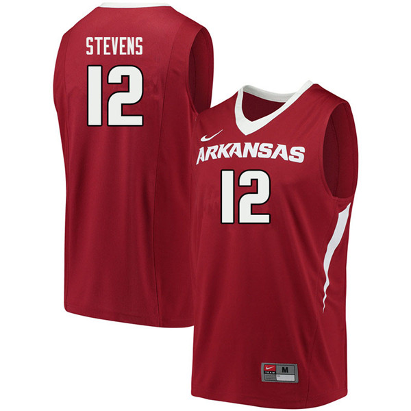 Men #12 Ty Stevens Arkansas Razorbacks College Basketball Jerseys Sale-Cardinal